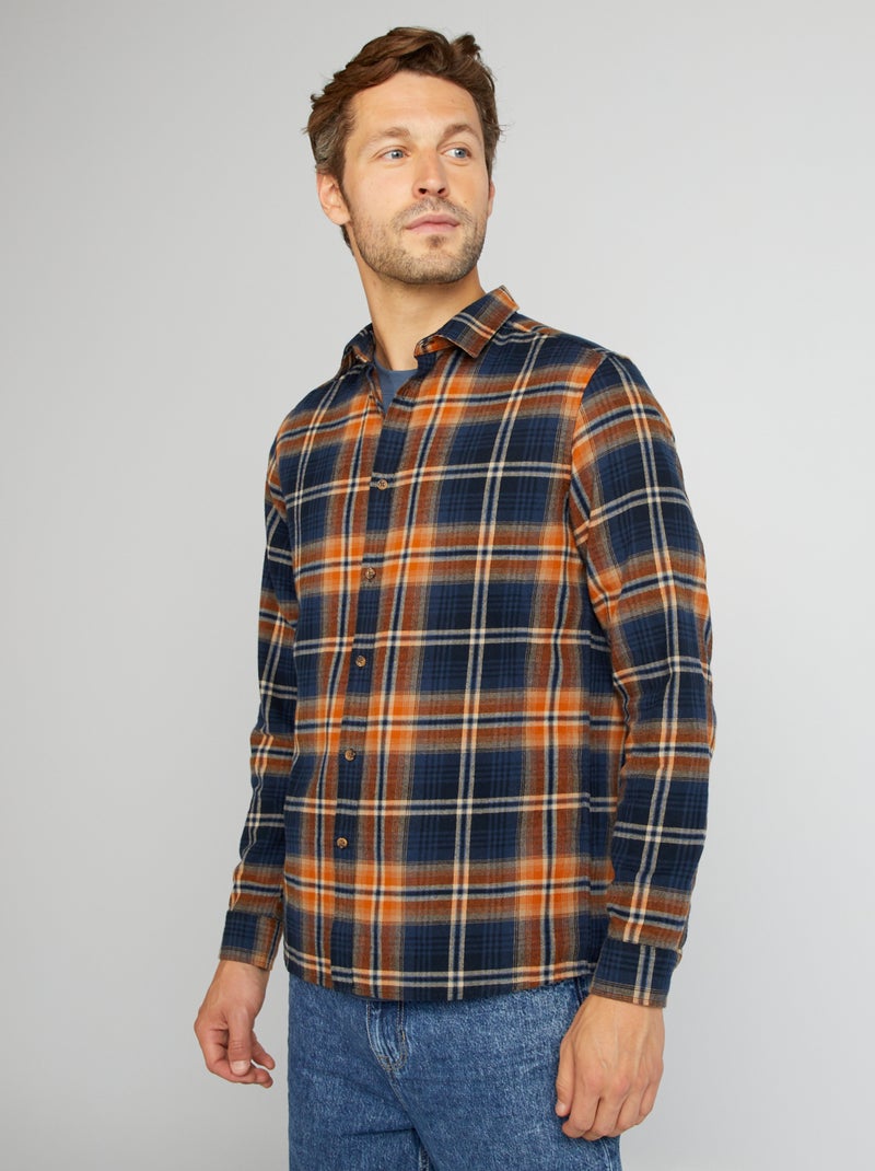 Camicia a quadri in flanella BLU - Kiabi