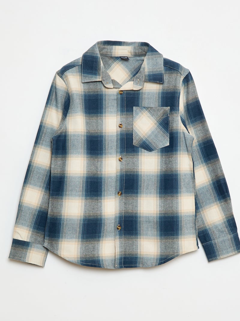 Camicia a quadri in flanella Blu - Kiabi
