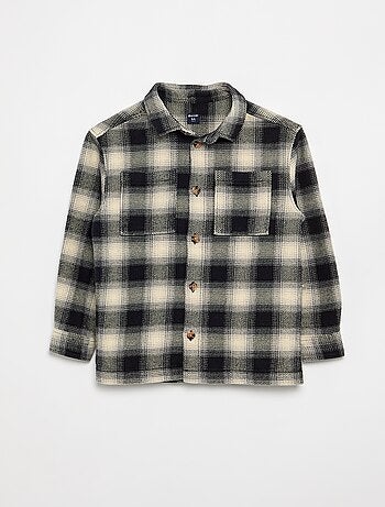 Camicia a quadri in flanella con cappuccio