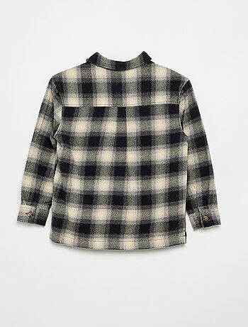 Camicia a quadri in flanella con cappuccio
