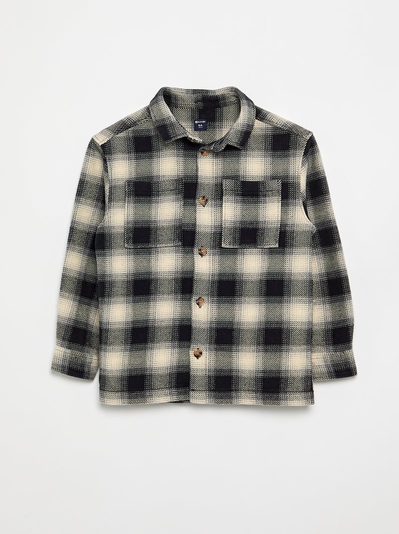 Camicia a quadri in flanella con cappuccio Bianco - Kiabi