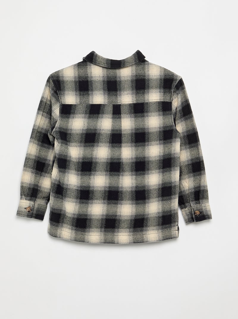 Camicia a quadri in flanella con cappuccio Bianco - Kiabi