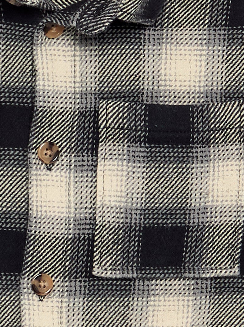 Camicia a quadri in flanella con cappuccio Bianco - Kiabi