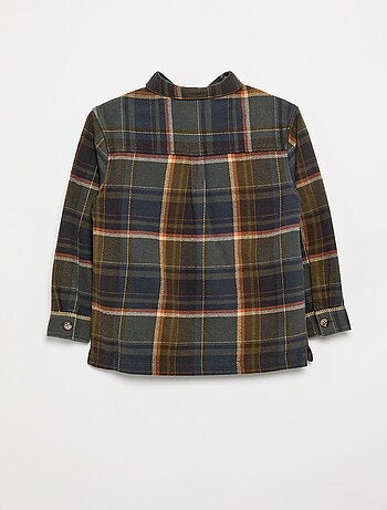Camicia a quadri in flanella con cappuccio