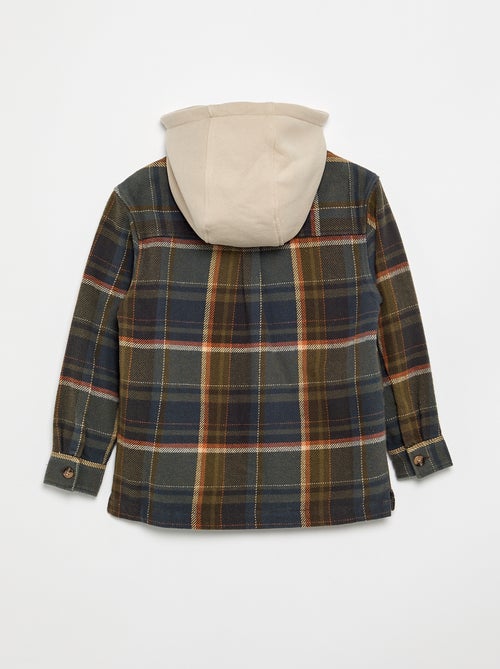 Camicia a quadri in flanella con cappuccio - Kiabi Camicia a quadri in flanella con cappuccio - Kiabi