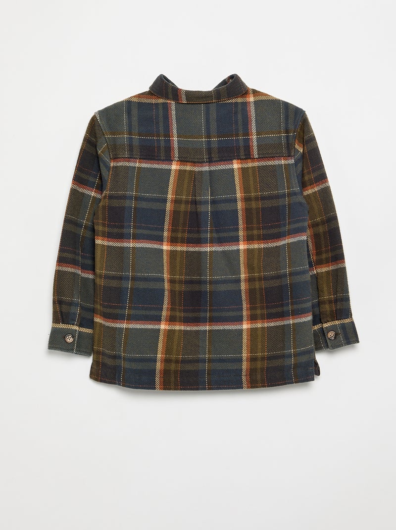 Camicia a quadri in flanella con cappuccio Kaki - Kiabi
