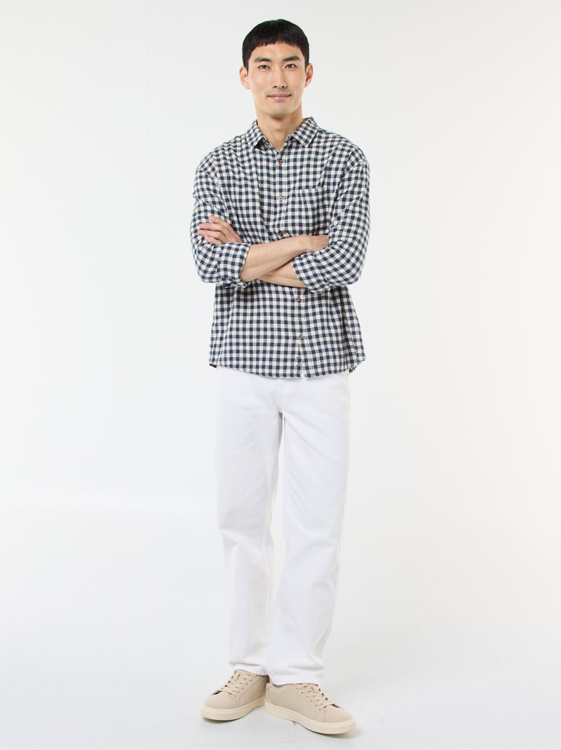 Camicia a quadri in flanella di cotone Blu - Kiabi
