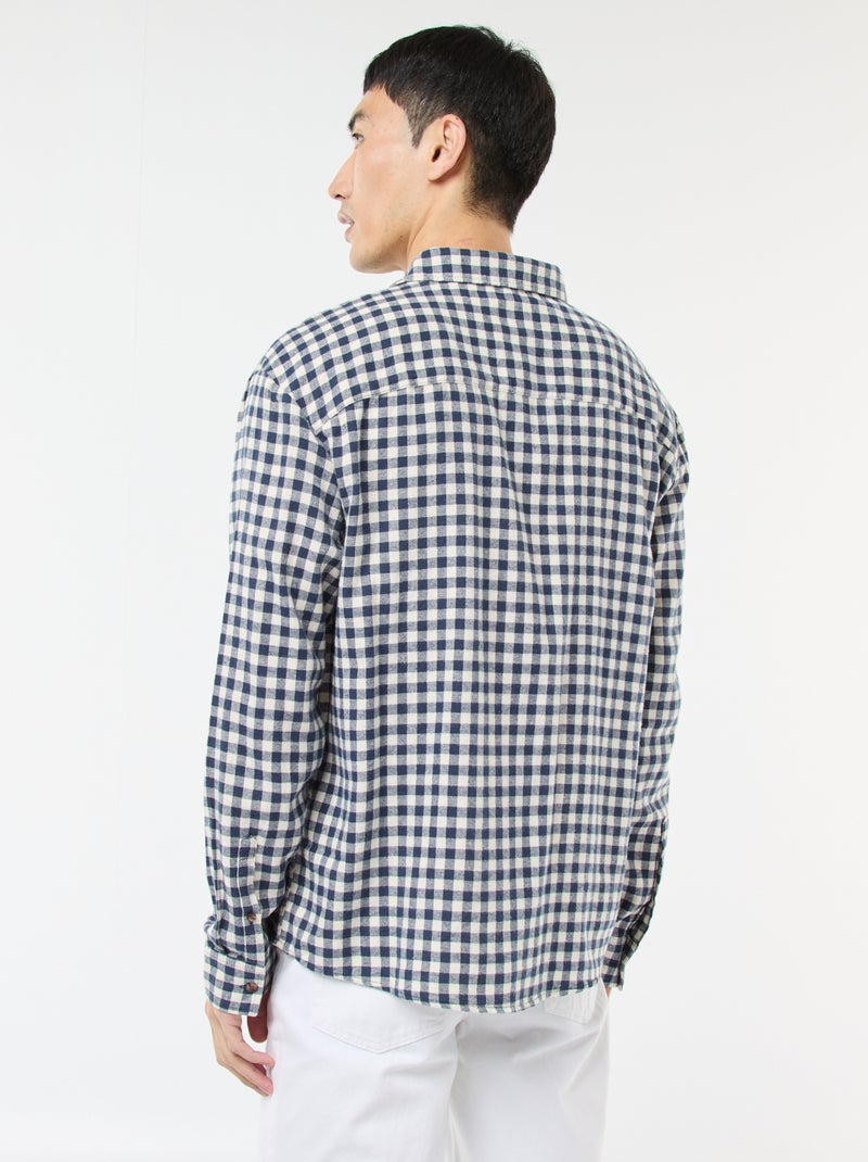 Camicia a quadri in flanella di cotone Blu - Kiabi