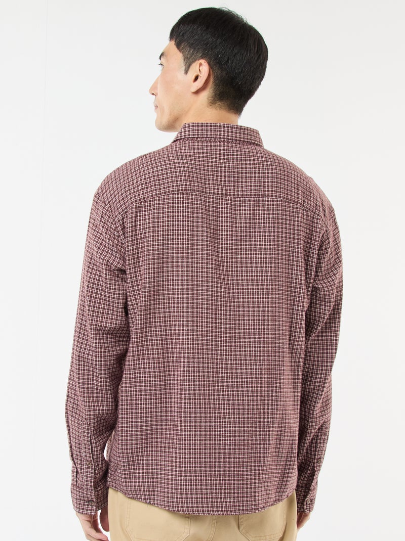 Camicia a quadri in flanella di cotone Rosso - Kiabi