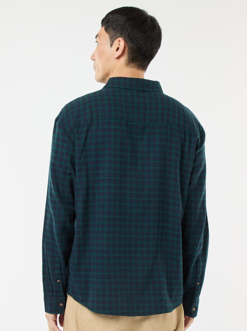 Camicia a quadri in flanella di cotone Verde - Kiabi