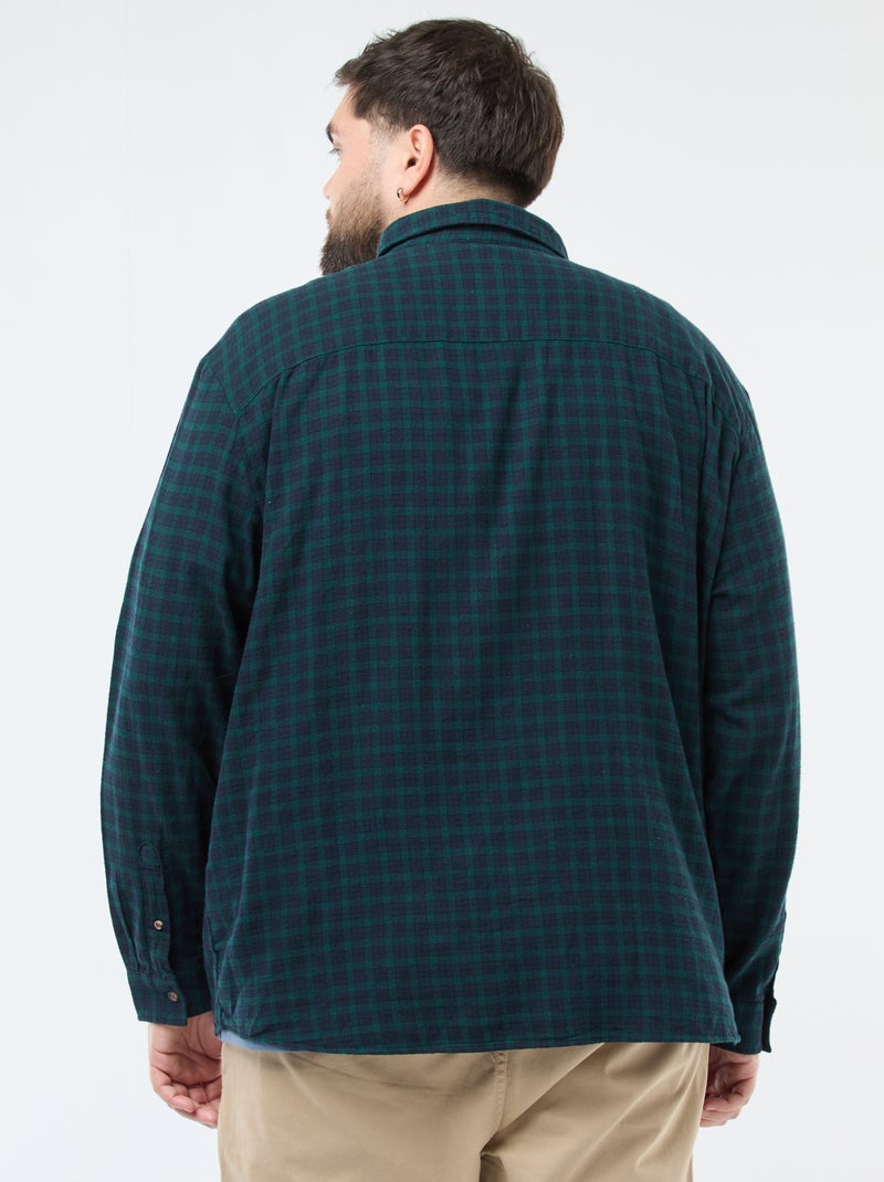 Camicia a quadri in flanella di cotone Verde - Kiabi