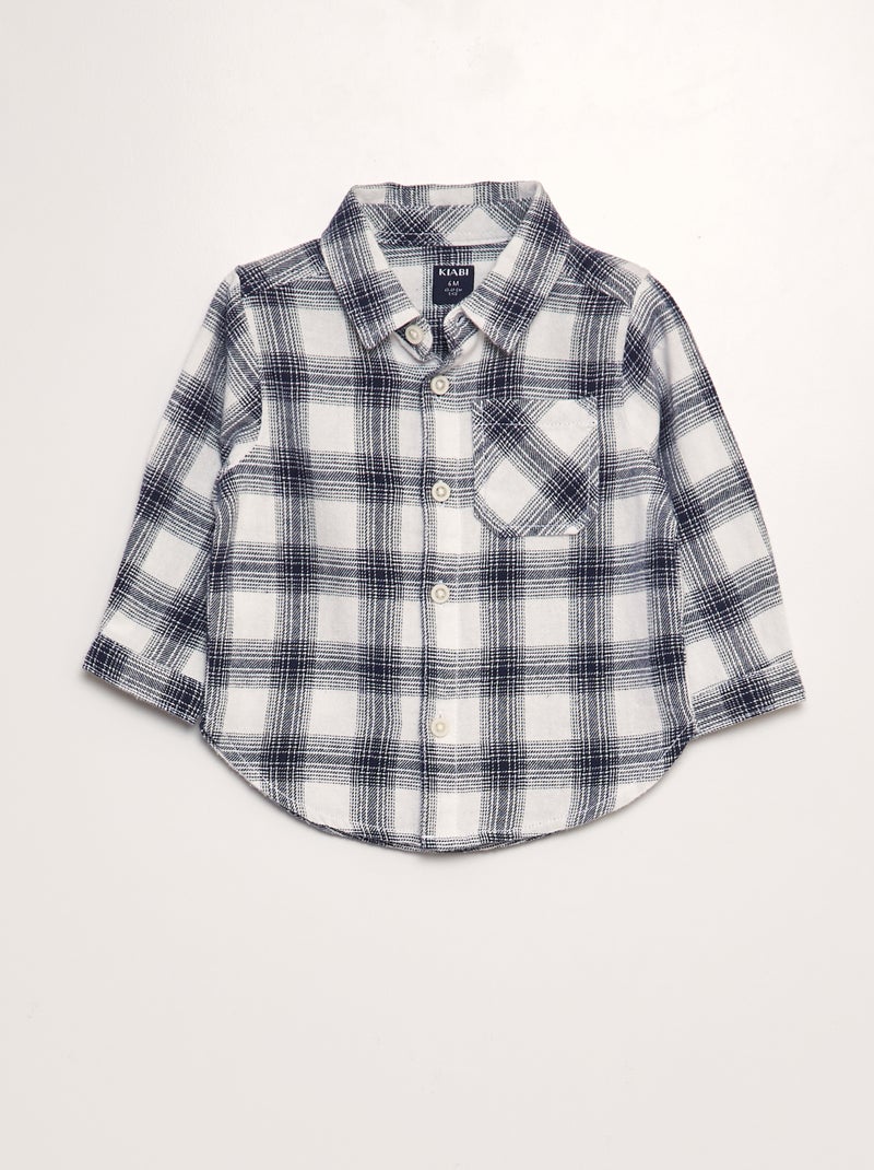 Camicia a quadri in flanella NERO - Kiabi