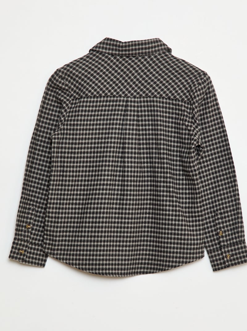 Camicia a quadri in flanella Nero - Kiabi