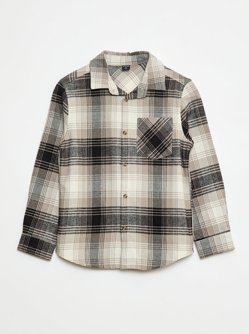 Camicia a quadri in flanella Nero - Kiabi