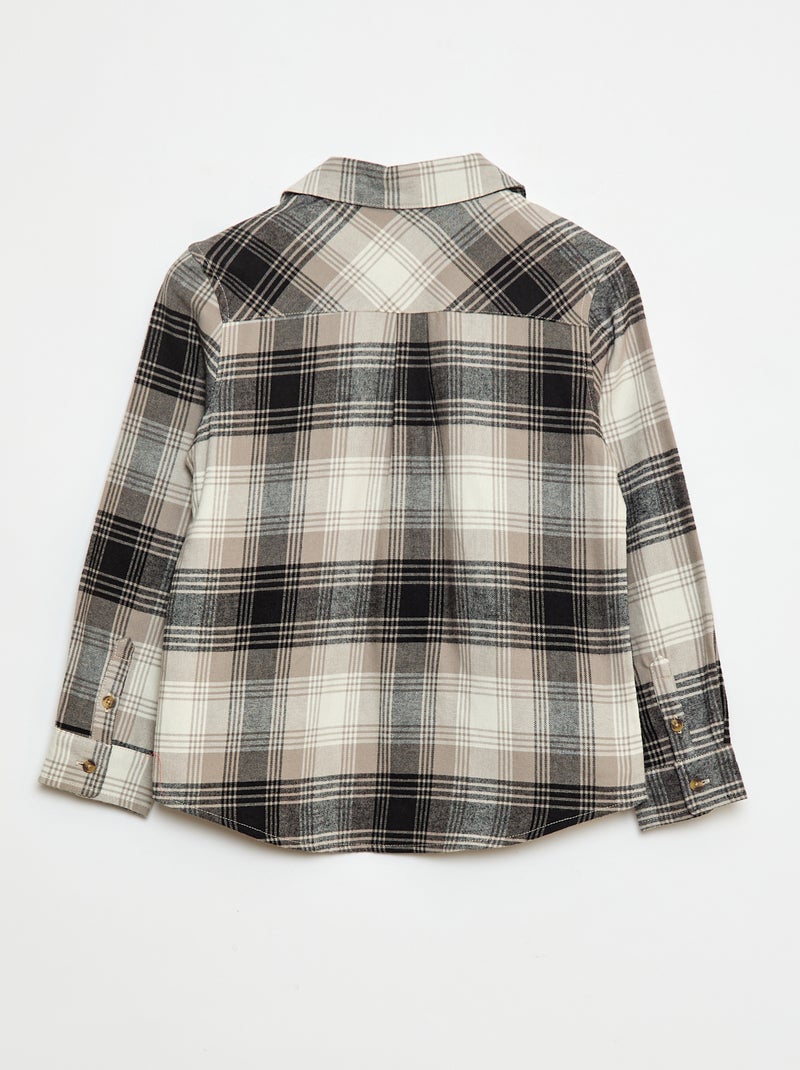 Camicia a quadri in flanella Nero - Kiabi