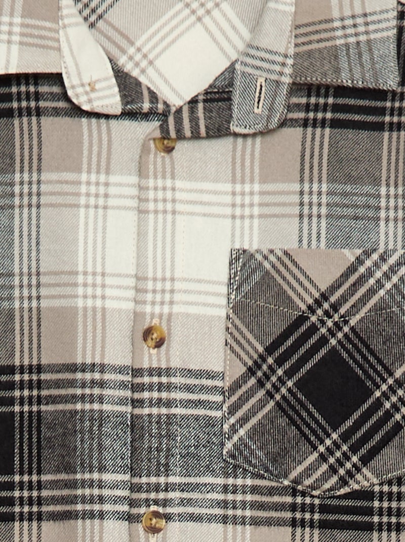 Camicia a quadri in flanella Nero - Kiabi