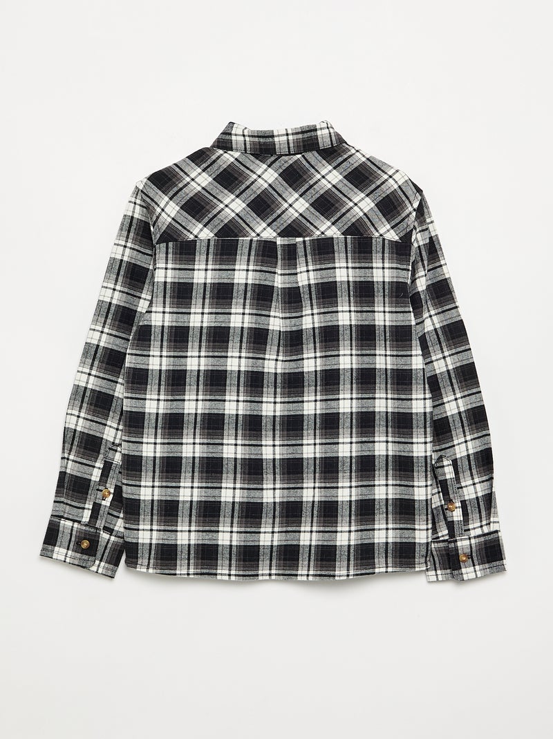 Camicia a quadri in flanella Nero - Kiabi