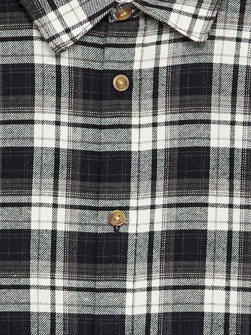 Camicia a quadri in flanella Nero - Kiabi