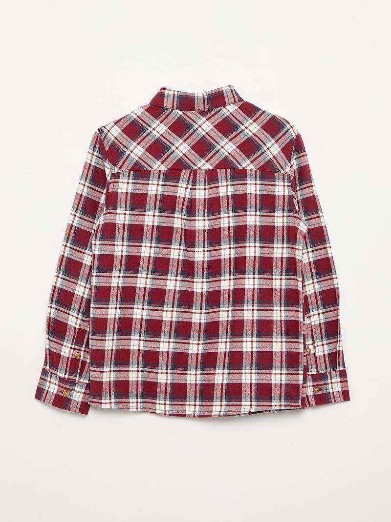 Camicia a quadri in flanella Rosso - Kiabi