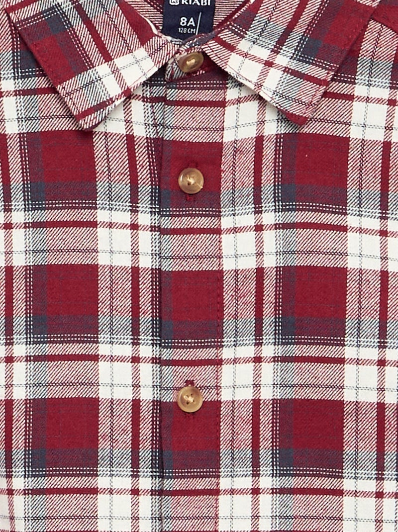 Camicia a quadri in flanella Rosso - Kiabi