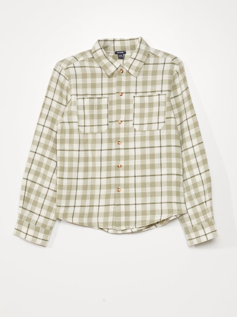 Camicia a quadri in flanella VERDE - Kiabi