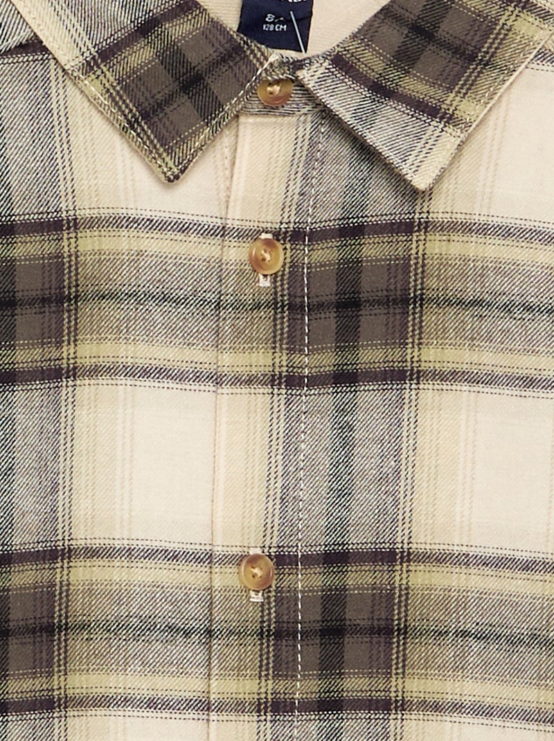 Camicia a quadri in flanella Verde - Kiabi