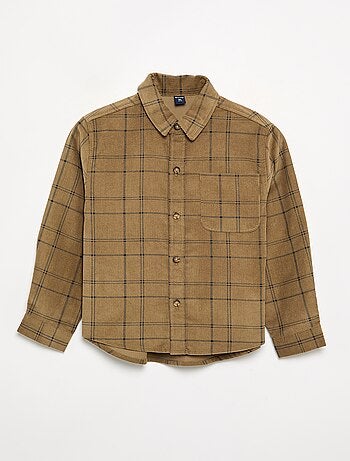 Camicia a quadri in velluto a coste