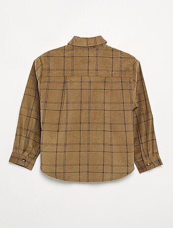 Camicia a quadri in velluto a coste