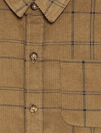 Camicia a quadri in velluto a coste