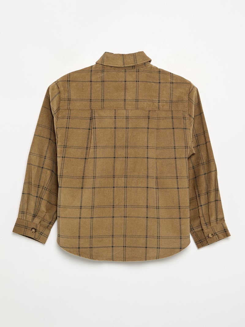 Camicia a quadri in velluto a coste Kaki - Kiabi