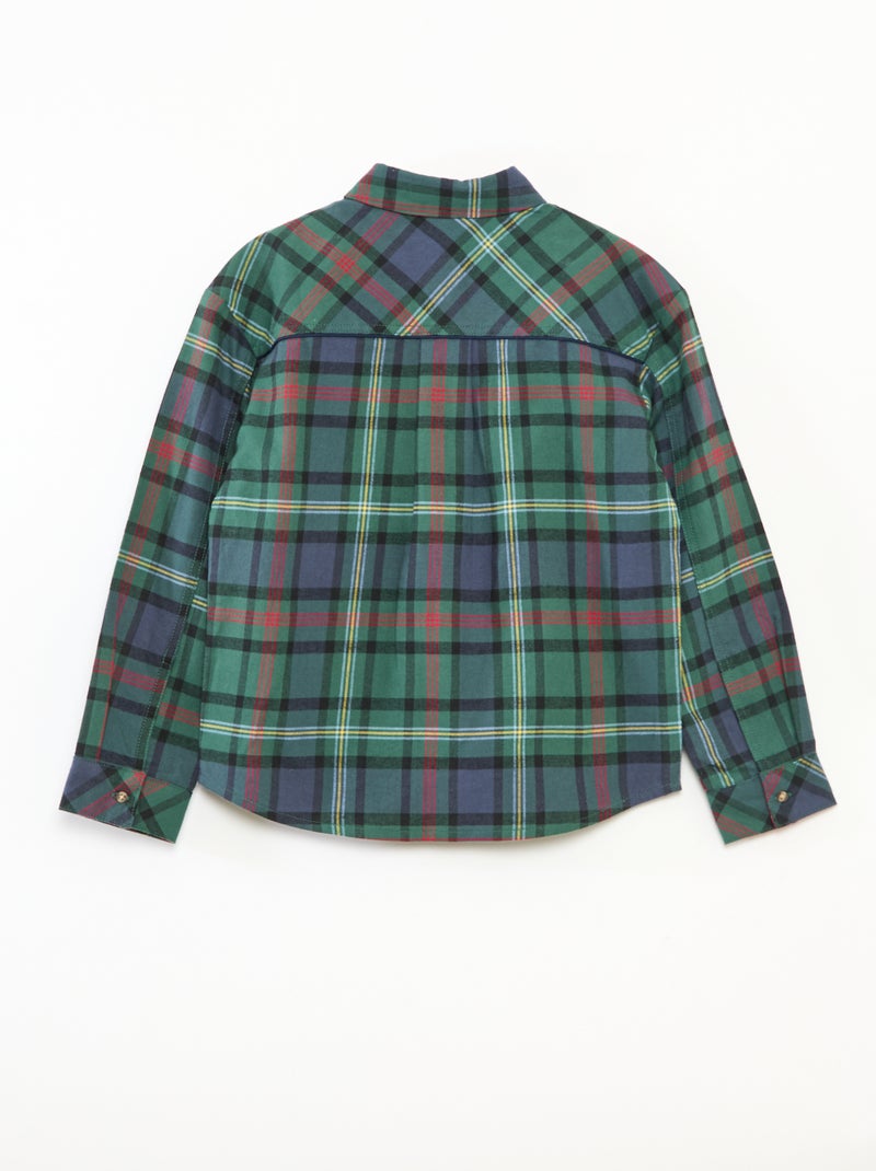 Camicia a quadri in flanella - KAKI - - 20.00