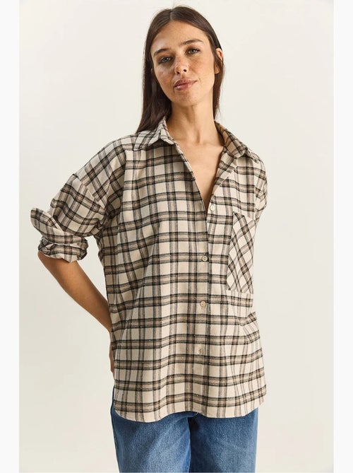 Camicia a quadri oversize a maniche lunghe con tasca lucci - Kiabi Camicia a quadri oversize a maniche lunghe con tasca lucci - Kiabi