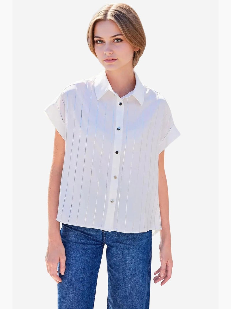 Camicia a righe a maniche corte bdart Bianco - Kiabi