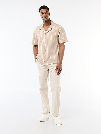 Camicia a righe a maniche corte