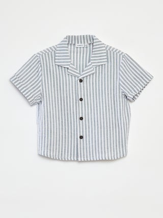 Camicia a righe a maniche corte