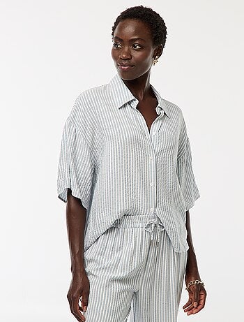 Camicia a righe a maniche corte