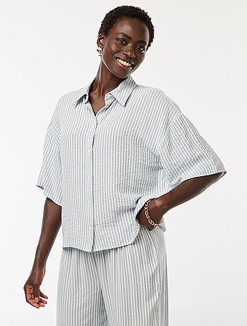 Camicia a righe a maniche corte