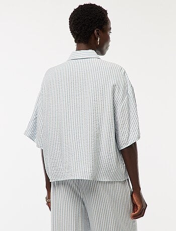 Camicia a righe a maniche corte