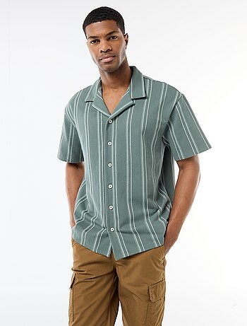 Camicia a righe a maniche corte