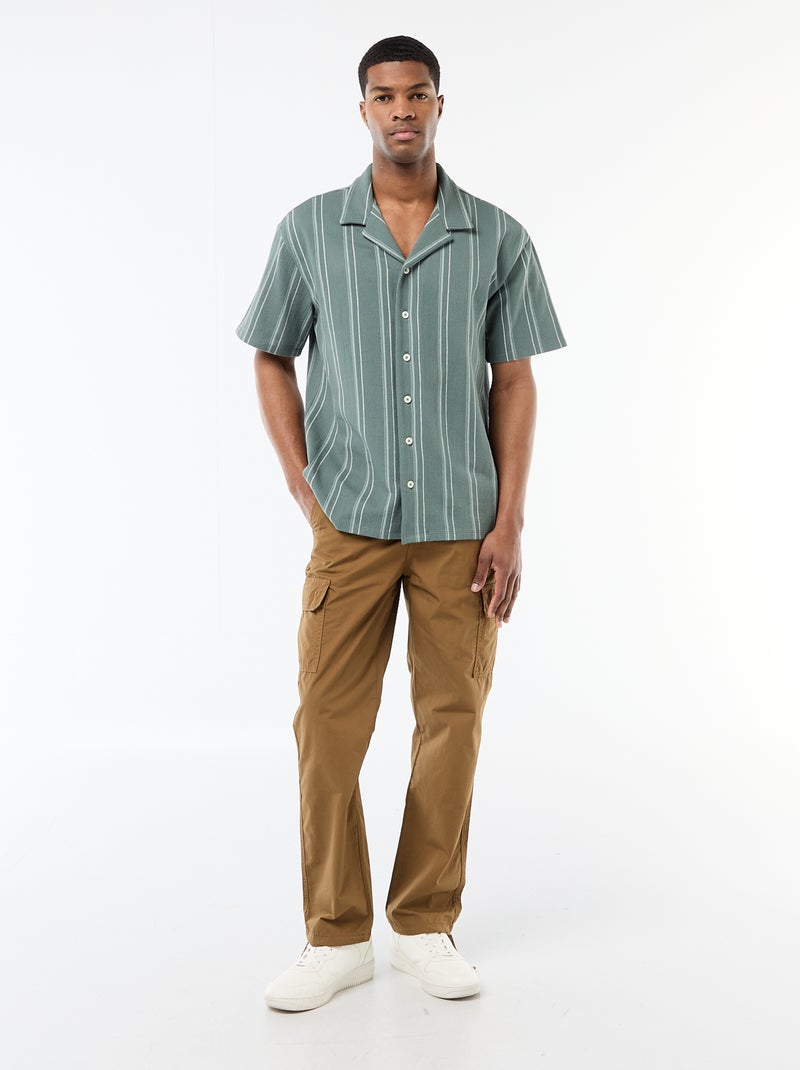 Camicia a righe a maniche corte Blu - Kiabi