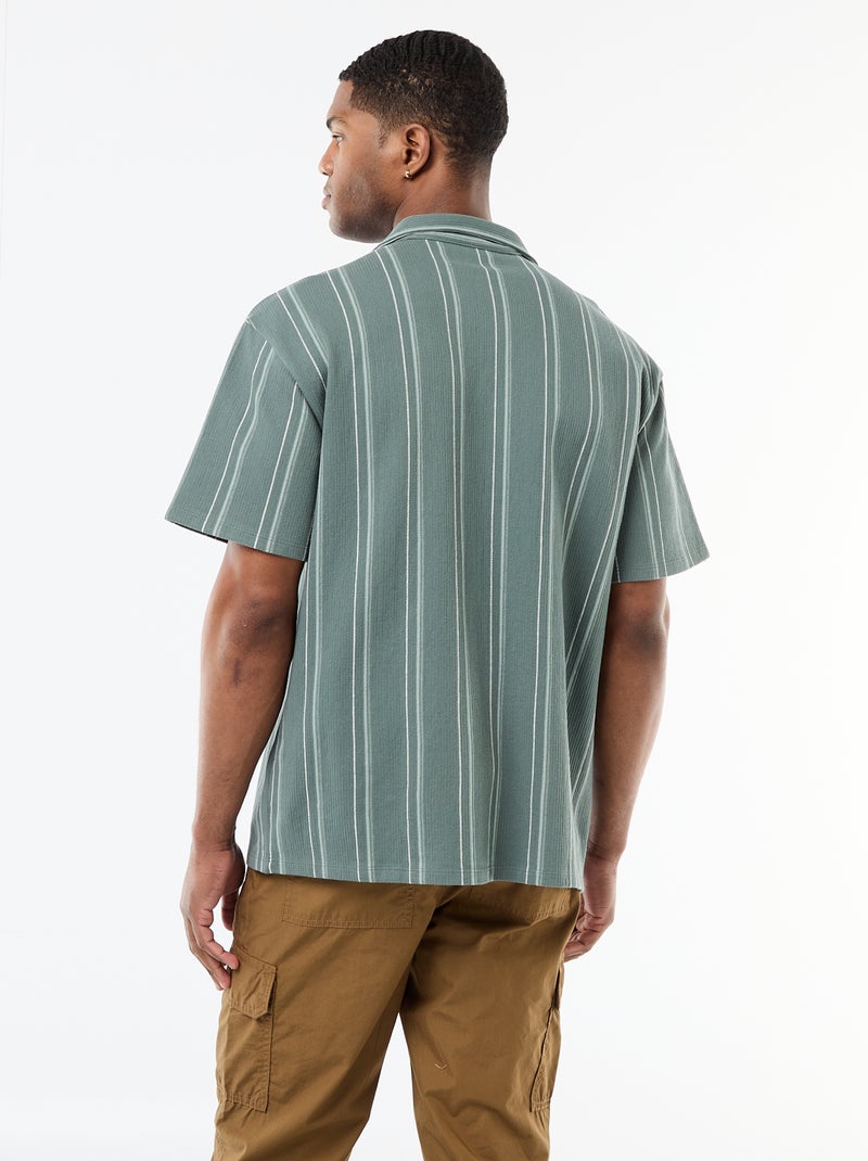 Camicia a righe a maniche corte Blu - Kiabi