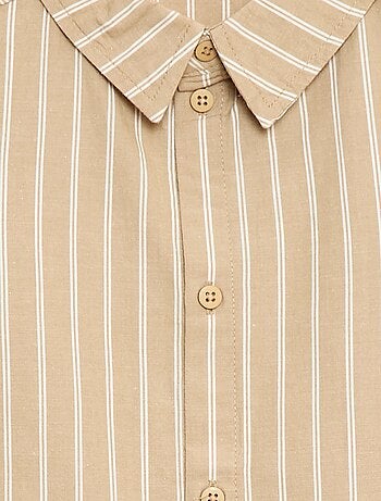 Camicia a righe a maniche corte in cotone