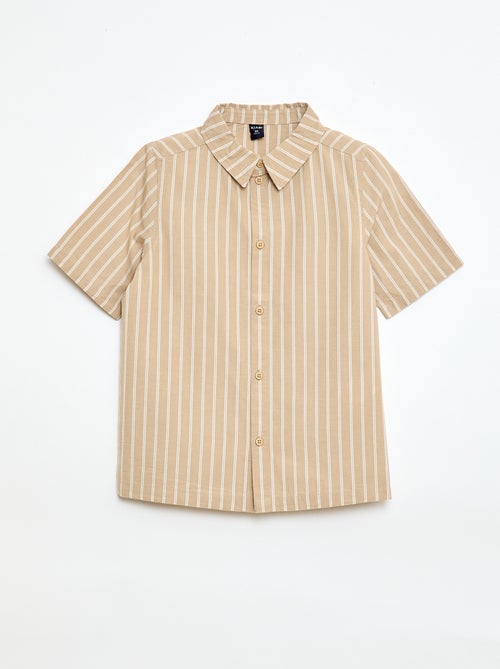 Camicia a righe a maniche corte in cotone - Kiabi