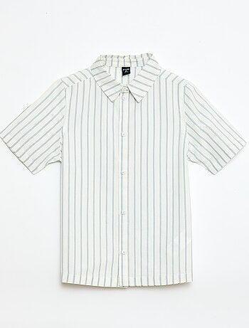 Camicia a righe a maniche corte in cotone