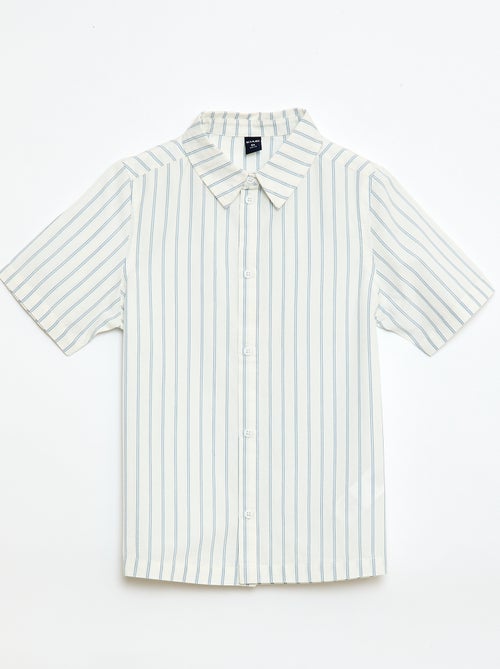 Camicia a righe a maniche corte in cotone - Kiabi
