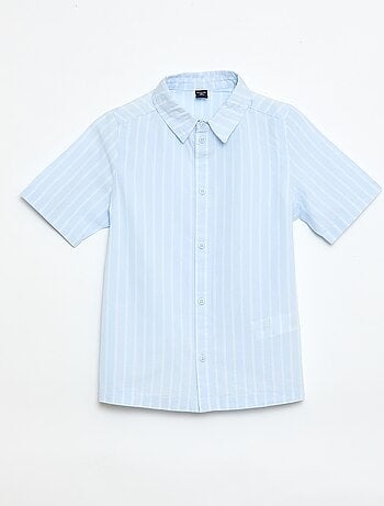 Camicia a righe a maniche corte in cotone