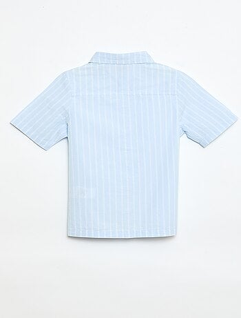 Camicia a righe a maniche corte in cotone