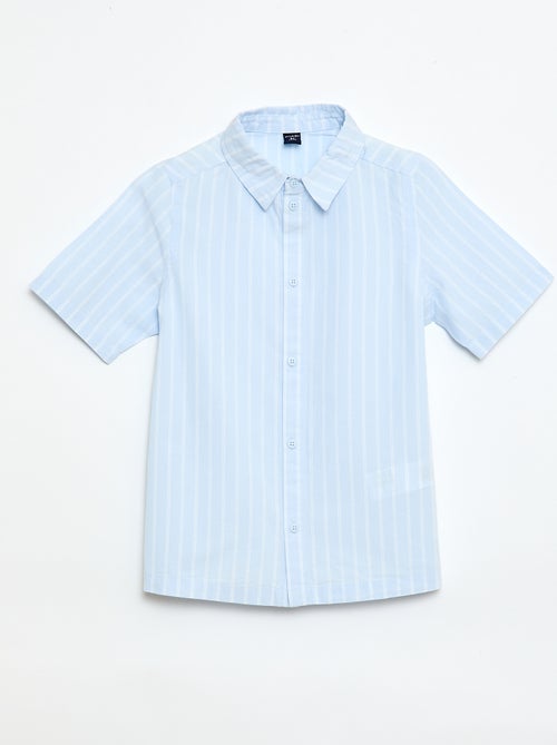 Camicia a righe a maniche corte in cotone - Kiabi