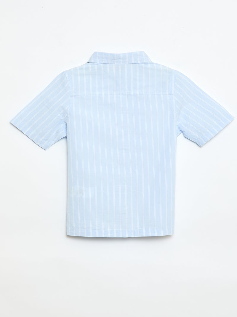Camicia a righe a maniche corte in cotone Blu - Kiabi