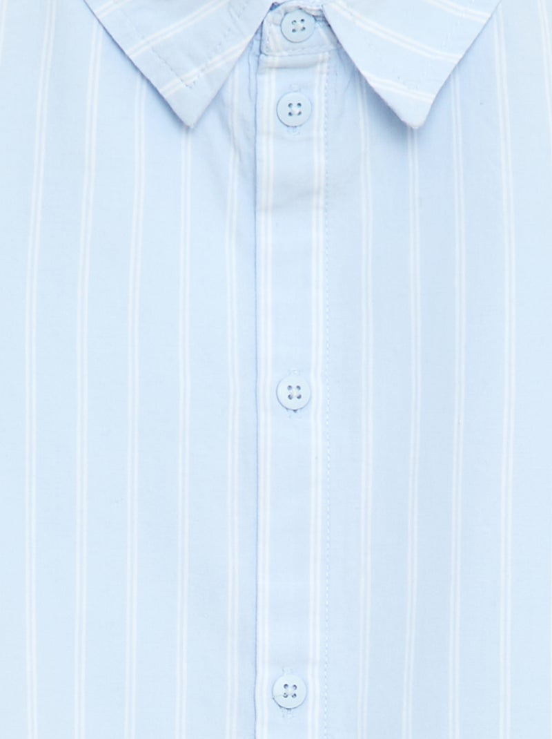 Camicia a righe a maniche corte in cotone Blu - Kiabi
